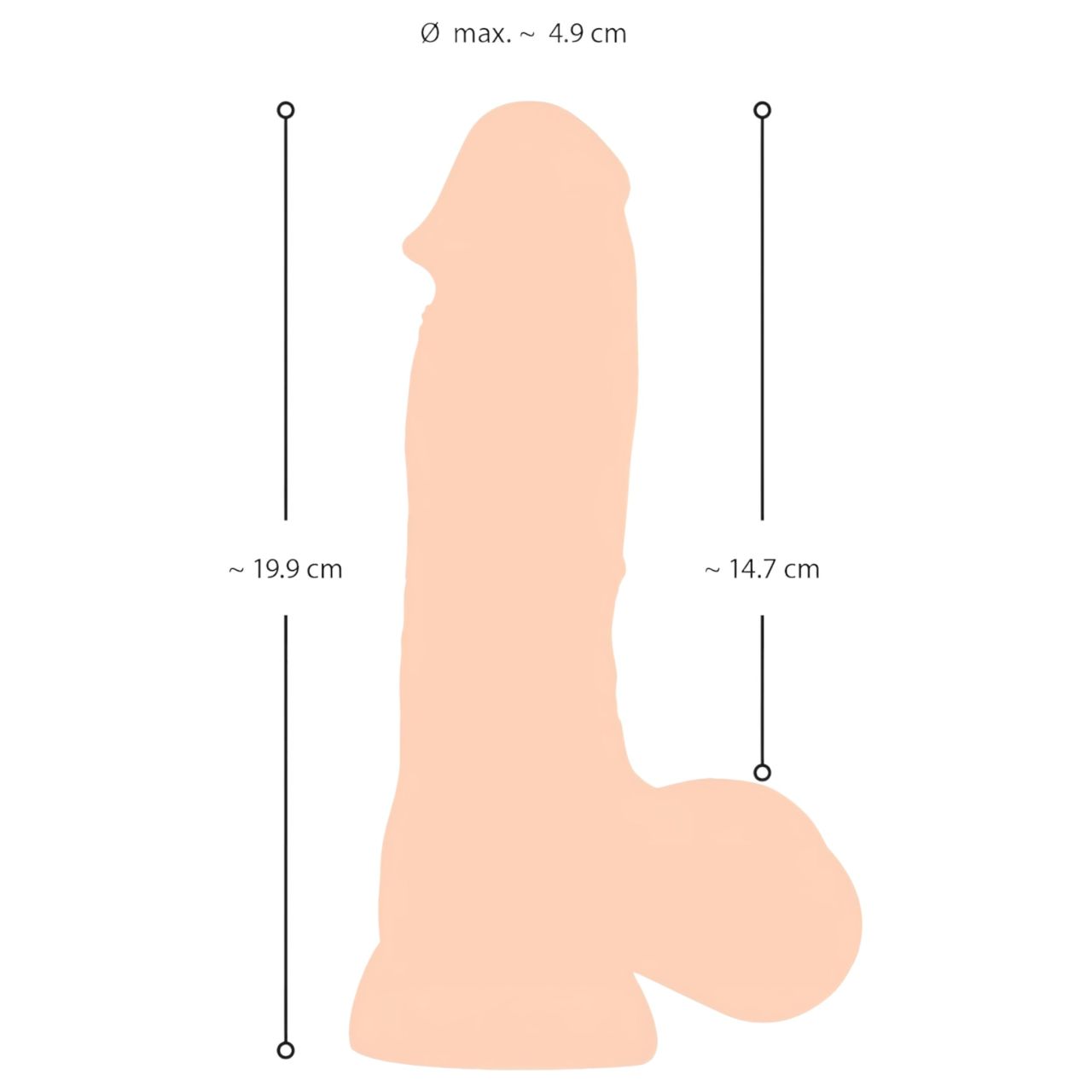 Nature Skin - dildó bőrrel - 20 cm (testszínű)