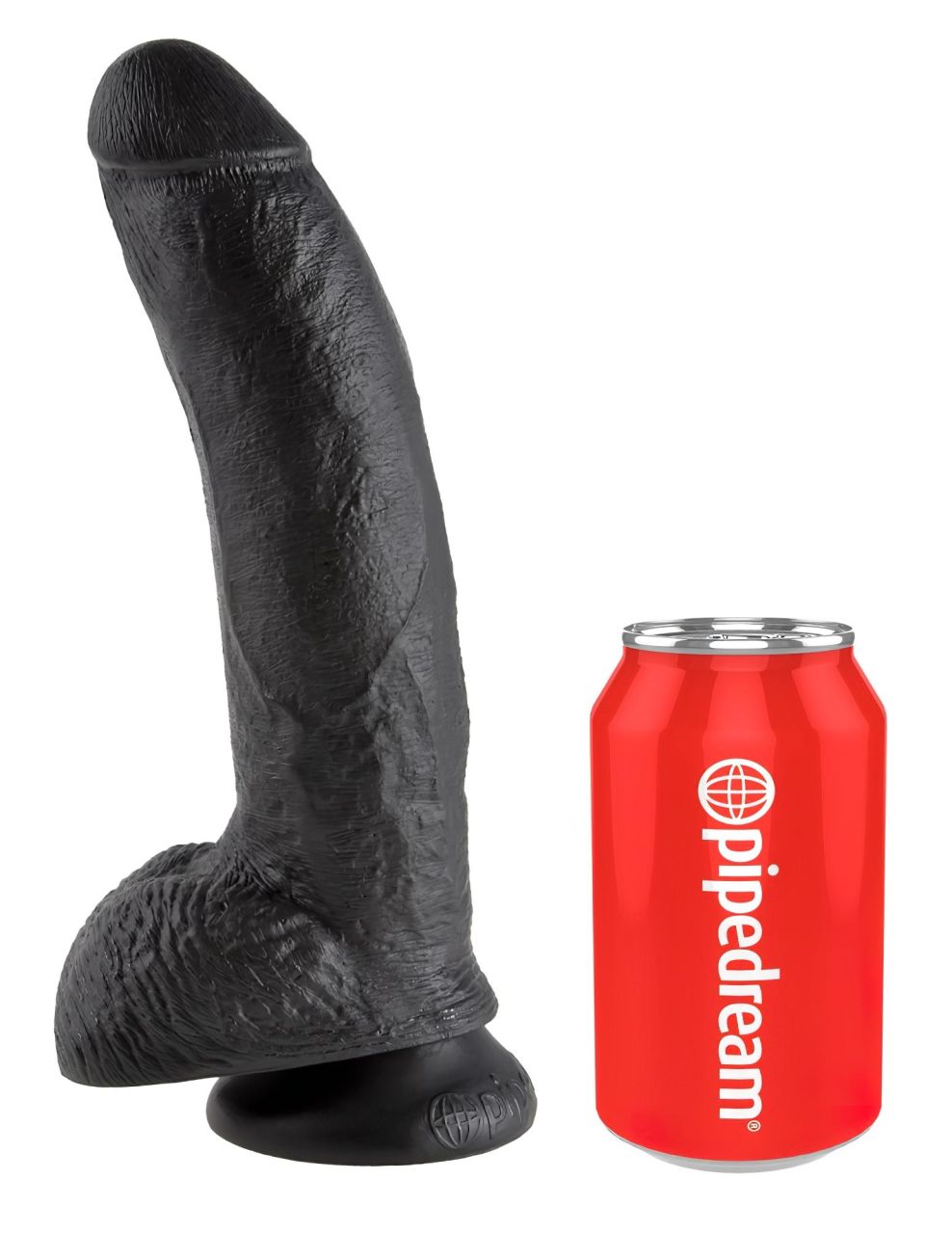King Cock 9 - nagy tapadókorongos, herés dildó (23 cm, fekete) King Cock 9 - nagy tapadókorongos, herés dildó (23 cm, fekete)