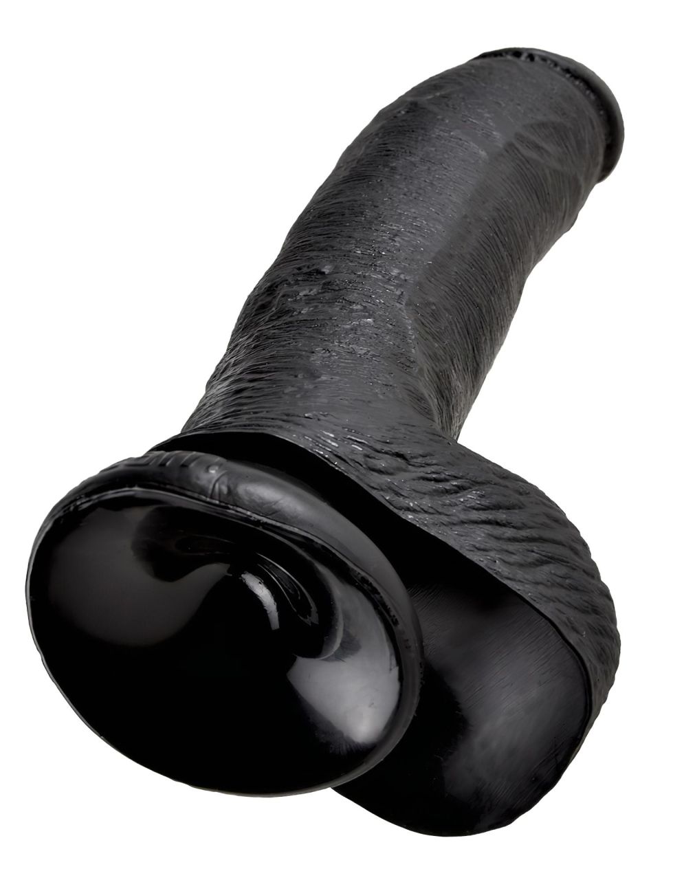 King Cock 9 - nagy tapadókorongos, herés dildó (23 cm, fekete) King Cock 9 - nagy tapadókorongos, herés dildó (23 cm, fekete)