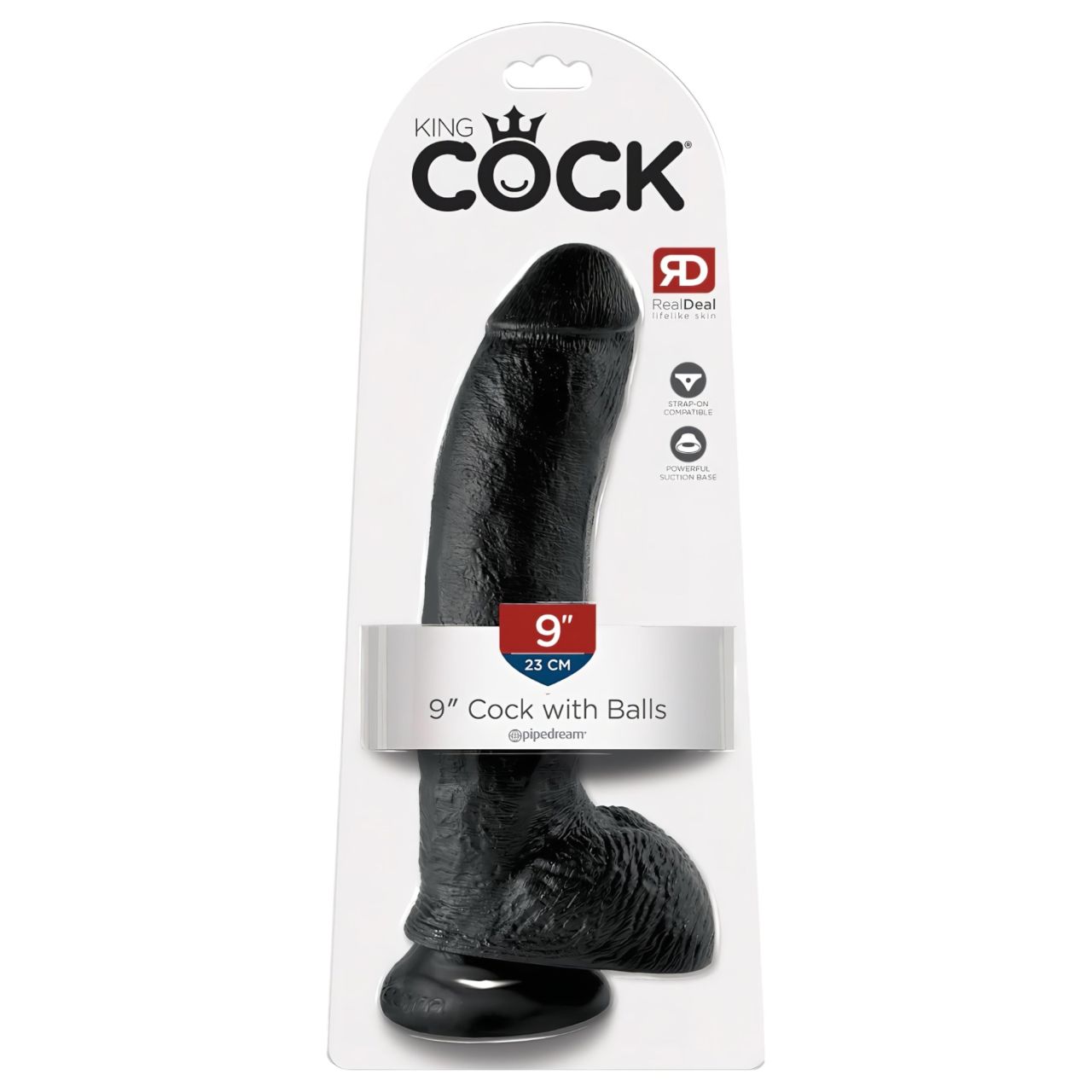 King Cock 9 - nagy tapadókorongos, herés dildó (23 cm, fekete) King Cock 9 - nagy tapadókorongos, herés dildó (23 cm, fekete)