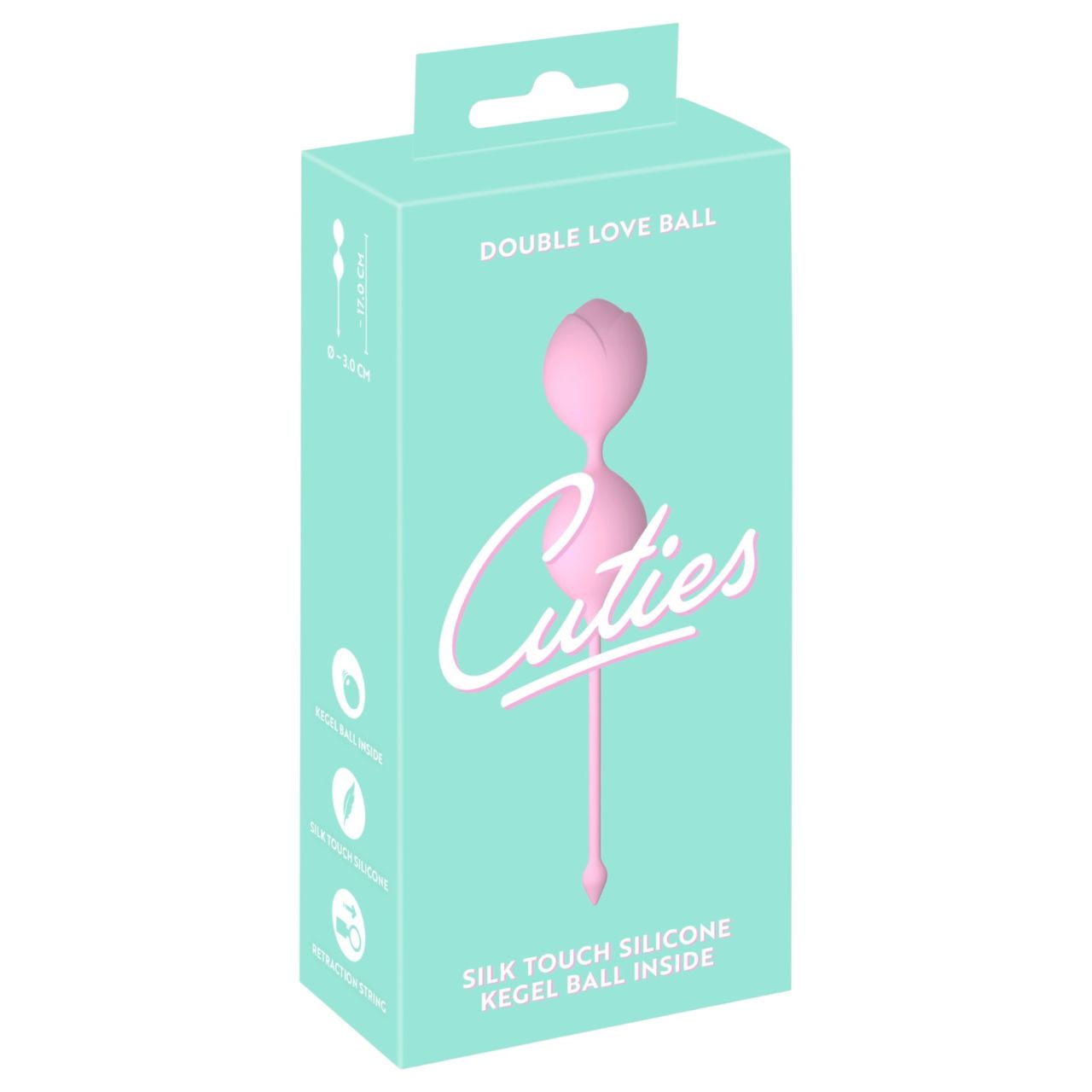 Cuties - duplagolyós szilikon gésagolyó kegel tornához (rózsaszín) Cuties - duplagolyós szilikon gésagolyó kegel tornához (rózsaszín)