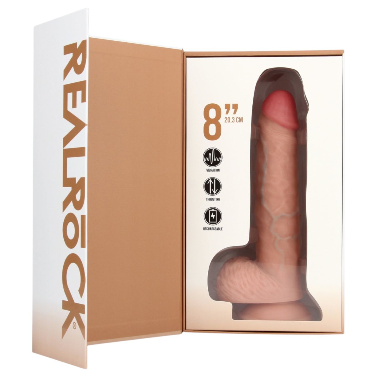 RealRock - tapadókorongos lökő vibrátor (natúr, 20,5 cm) RealRock - tapadókorongos lökő vibrátor (natúr, 20,5 cm)