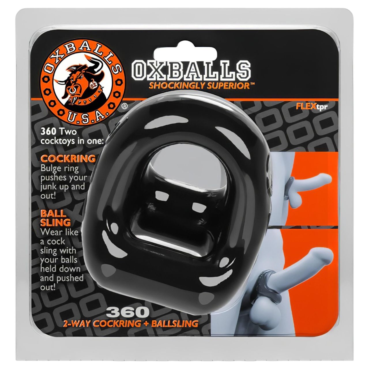 OXBALLS - pénisz- és heregyűrű (fekete) OXBALLS - pénisz- és heregyűrű (fekete)