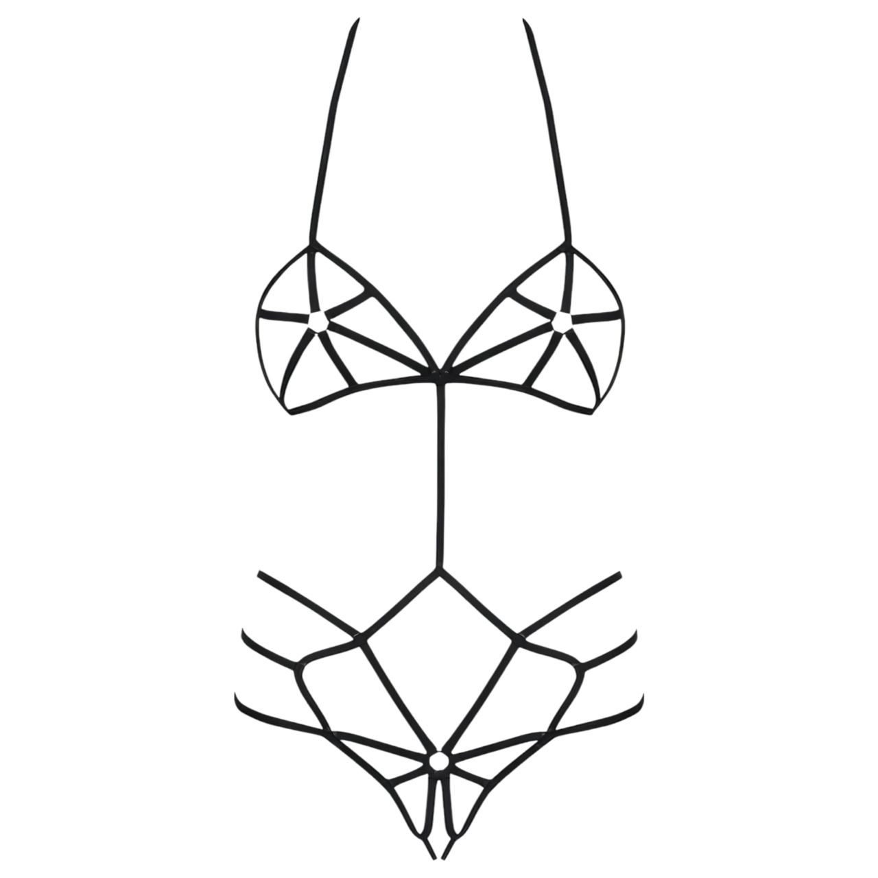 Obsessive - fekete dísz testhám body (S/M)