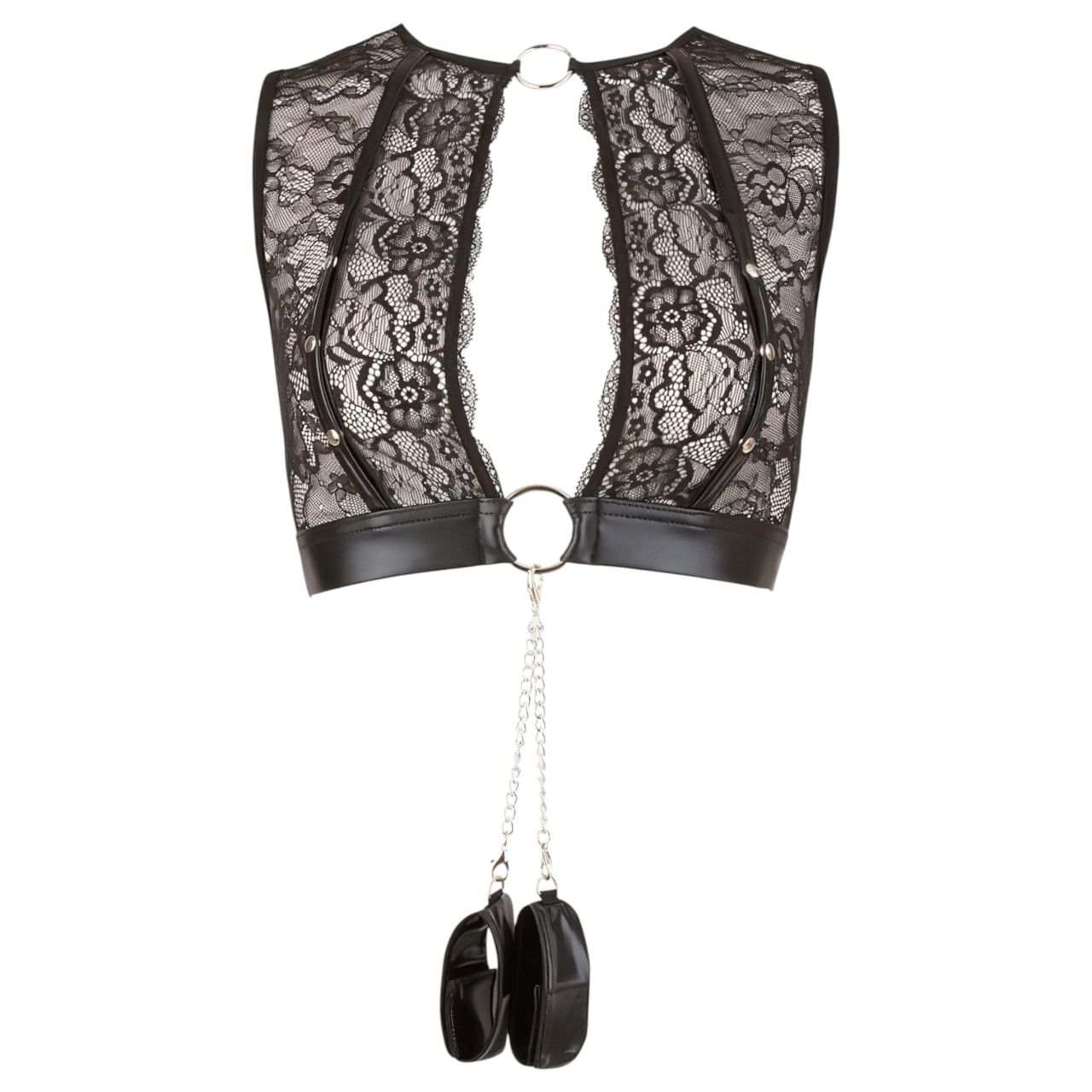 Cottelli Bondage - csipkés fehérnemű szett (4 részes)