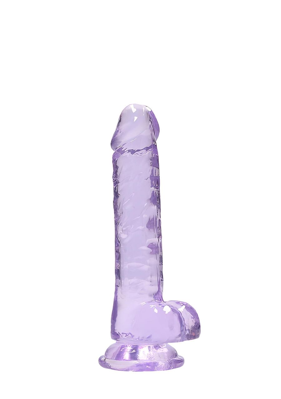 RealRock - átlátszó élethű dildó (lila, 17 cm)
