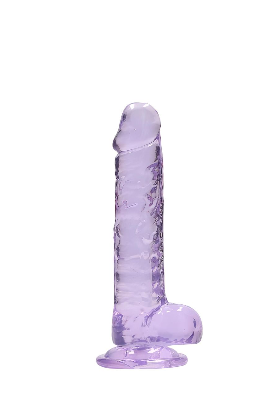RealRock - átlátszó élethű dildó (lila, 17 cm)