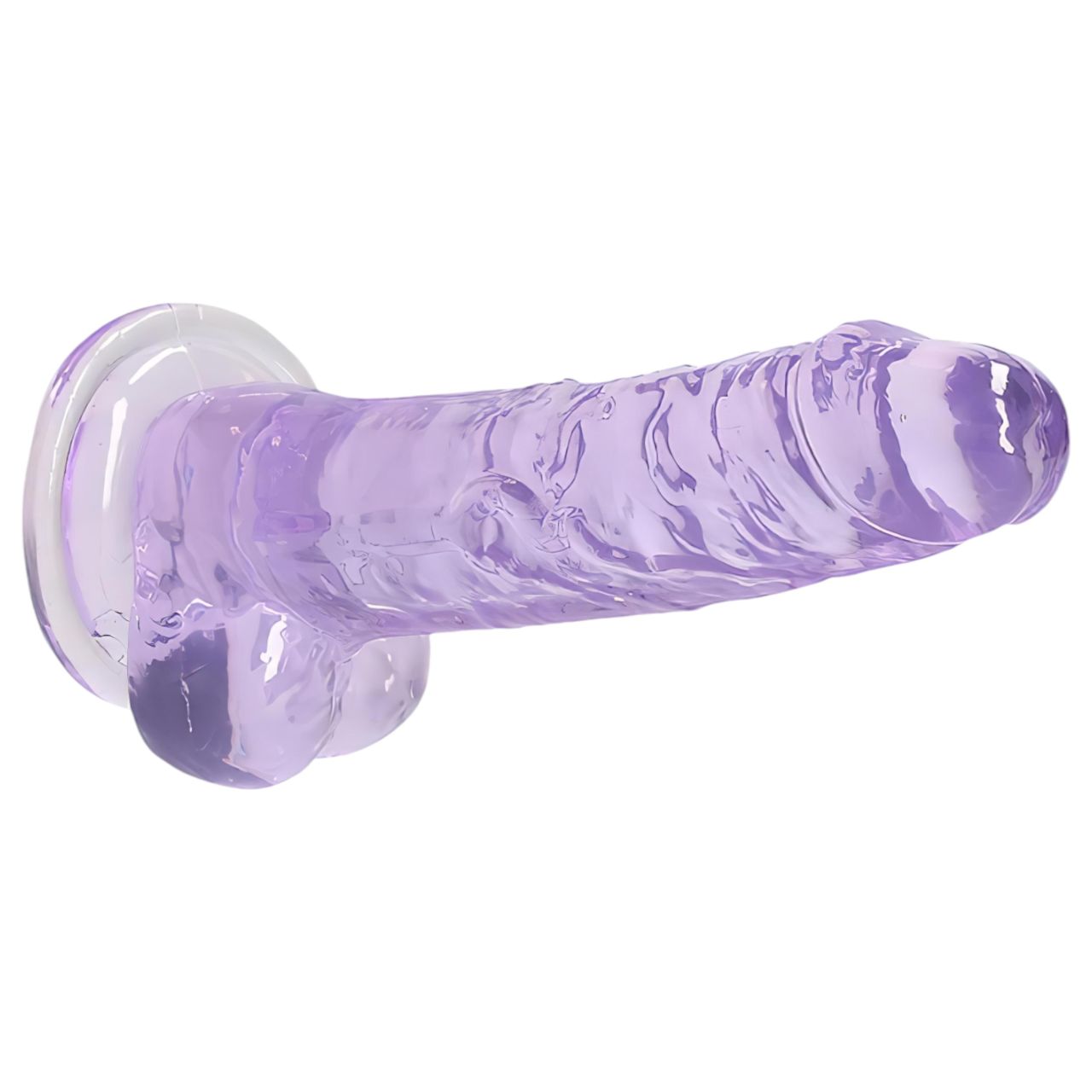 RealRock - átlátszó élethű dildó (lila, 17 cm)