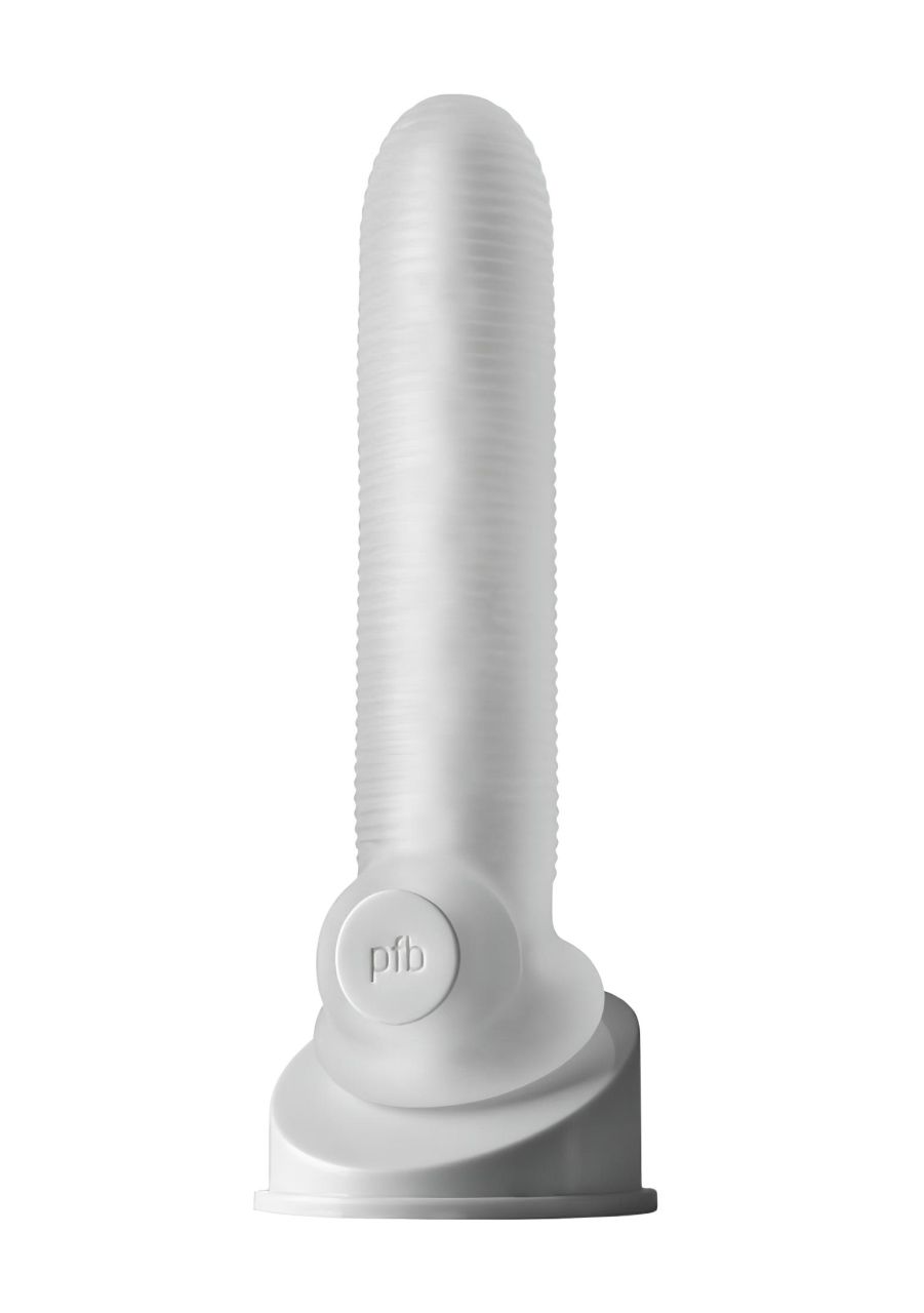 Perfect Fit - Fat Boy Micro Ribbed - péniszköpeny (19 cm, fehér)