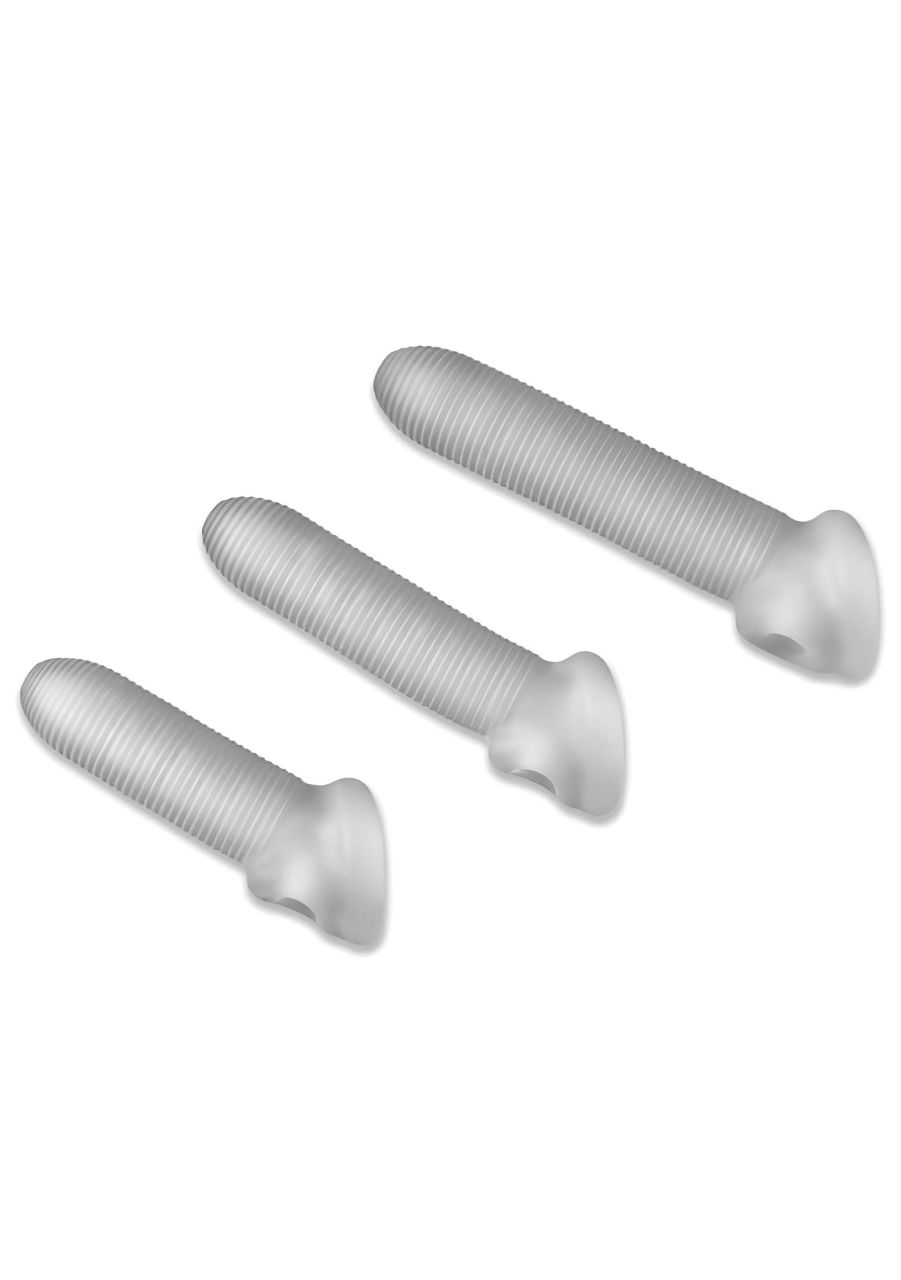 Perfect Fit - Fat Boy Micro Ribbed - péniszköpeny (19 cm, fehér)