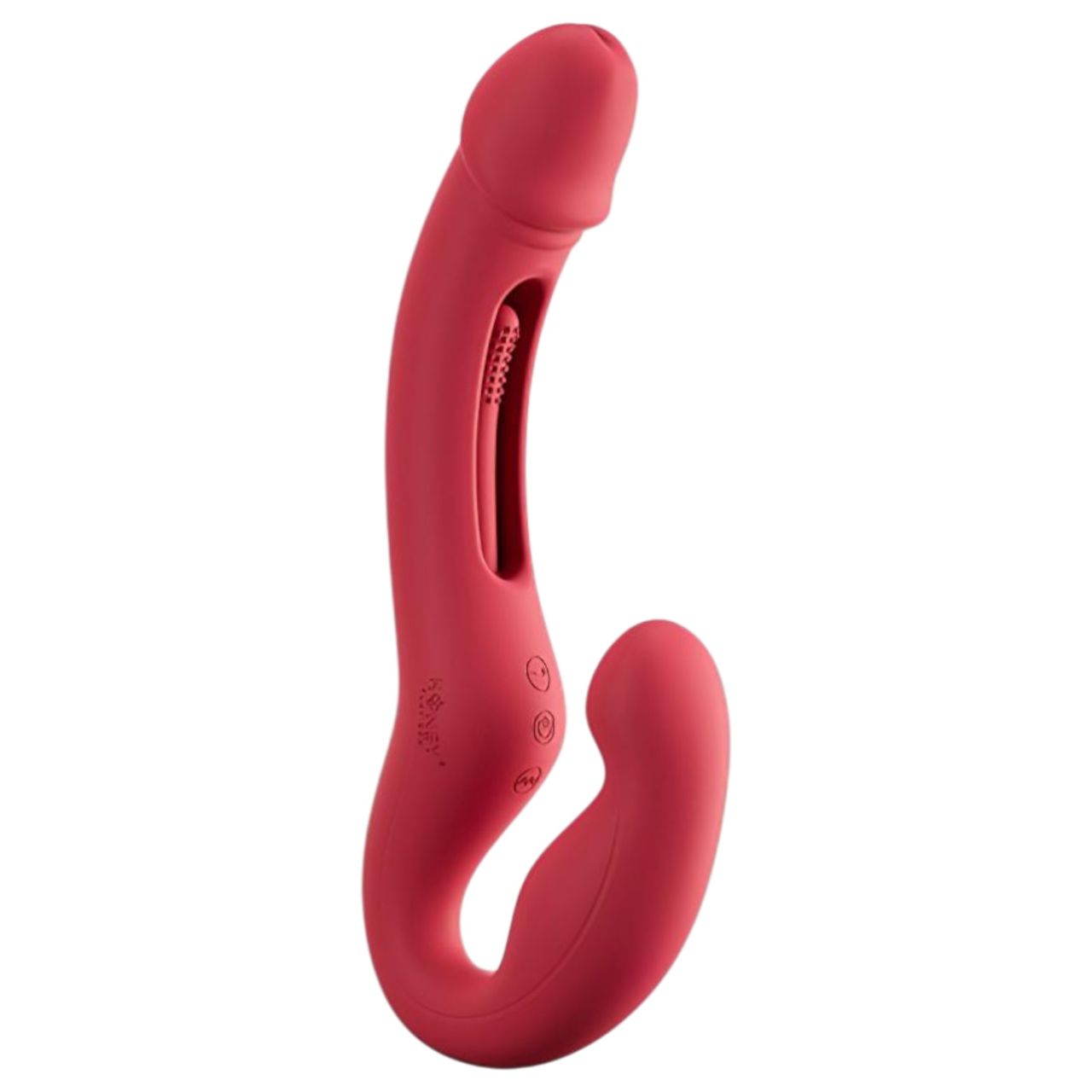 Honey Play Box Harmony Duo - App-vezérelt felcsatolható nyelves vibrátor (piros)