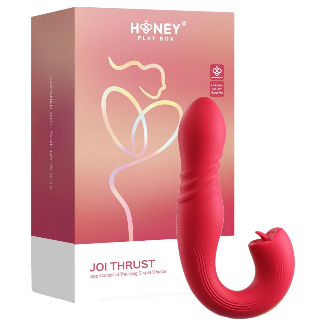 Honey Play Box Joi Thrust 2 - App-vezérelt lökő nyelves vibrátor (piros) Honey Play Box Joi Thrust 2 - App-vezérelt lökő nyelves vibrátor (piros)