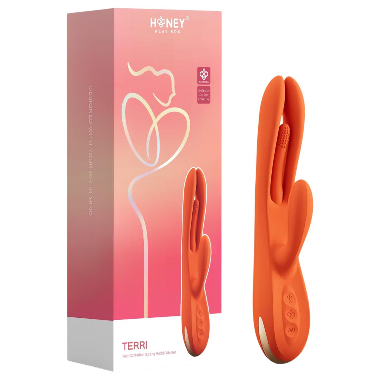 Honey Play Box Terri - App-vezérelt csiklókaros vibrátor (narancs) Honey Play Box Terri - App-vezérelt csiklókaros vibrátor (narancs)
