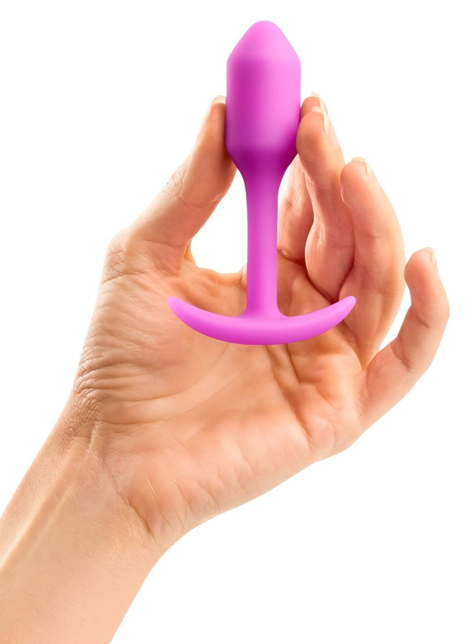 b-Vibe Snug Plug 1 - anál plug belső súllyal (55 g, pink)
