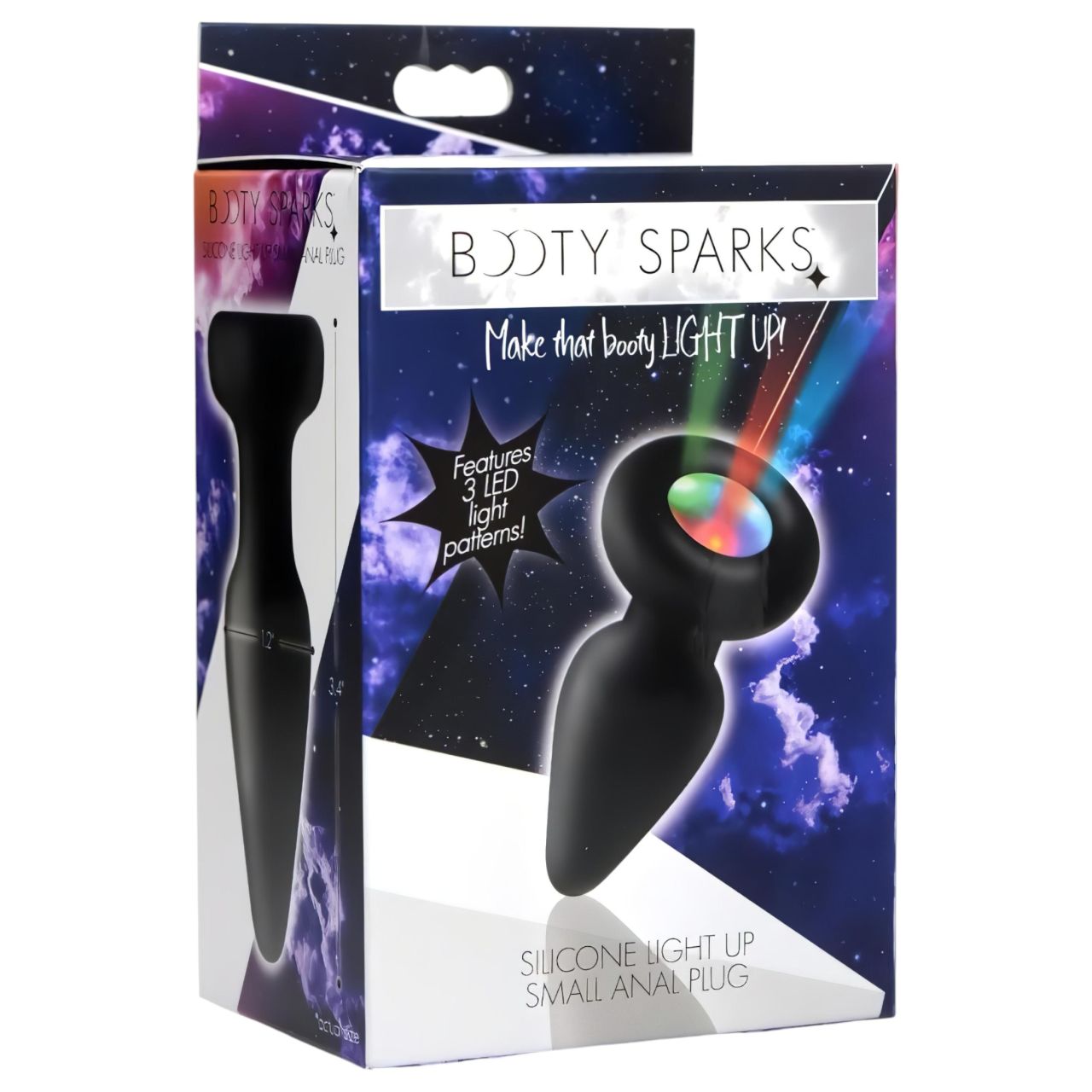 Booty Sparks - szilikon világító butt plug (fekete)