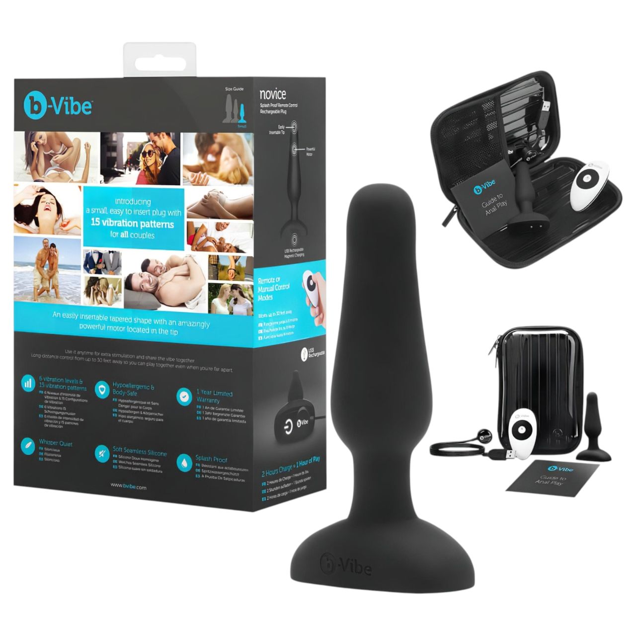 b-Vibe Novice - rádiós anál vibrátor kezdőknek (fekete) b-Vibe Novice - rádiós anál vibrátor kezdőknek (fekete)