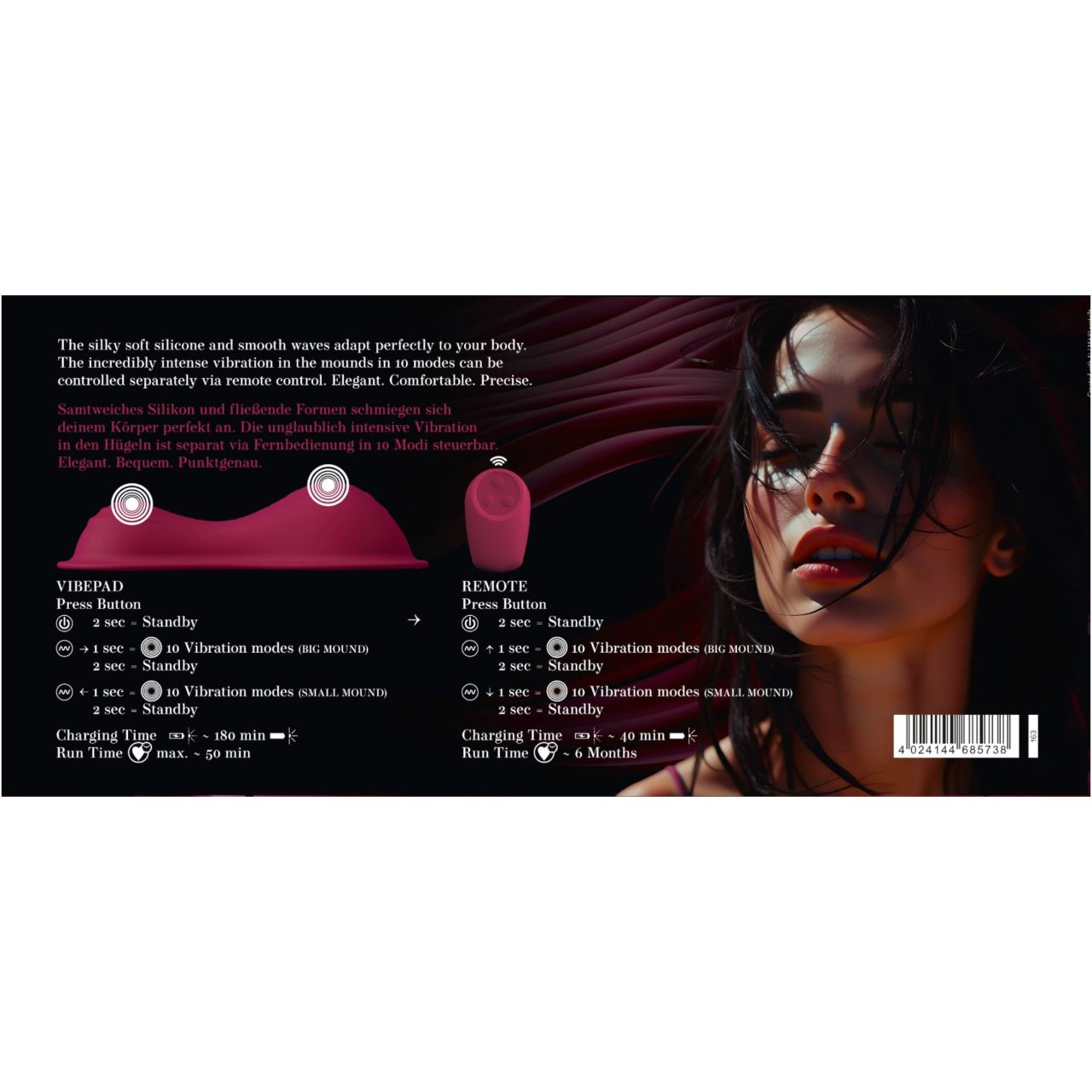 VibePad Intense 2 - távirányítós vibrációs párna (piros) VibePad Intense 2 - távirányítós vibrációs párna (piros)