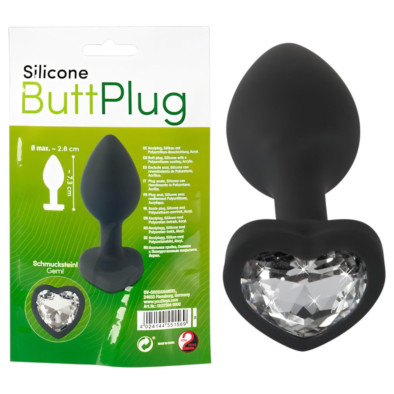 You2Toys Anal Plug - fehér köves anál plug (fekete) You2Toys Anal Plug - fehér köves anál plug (fekete)