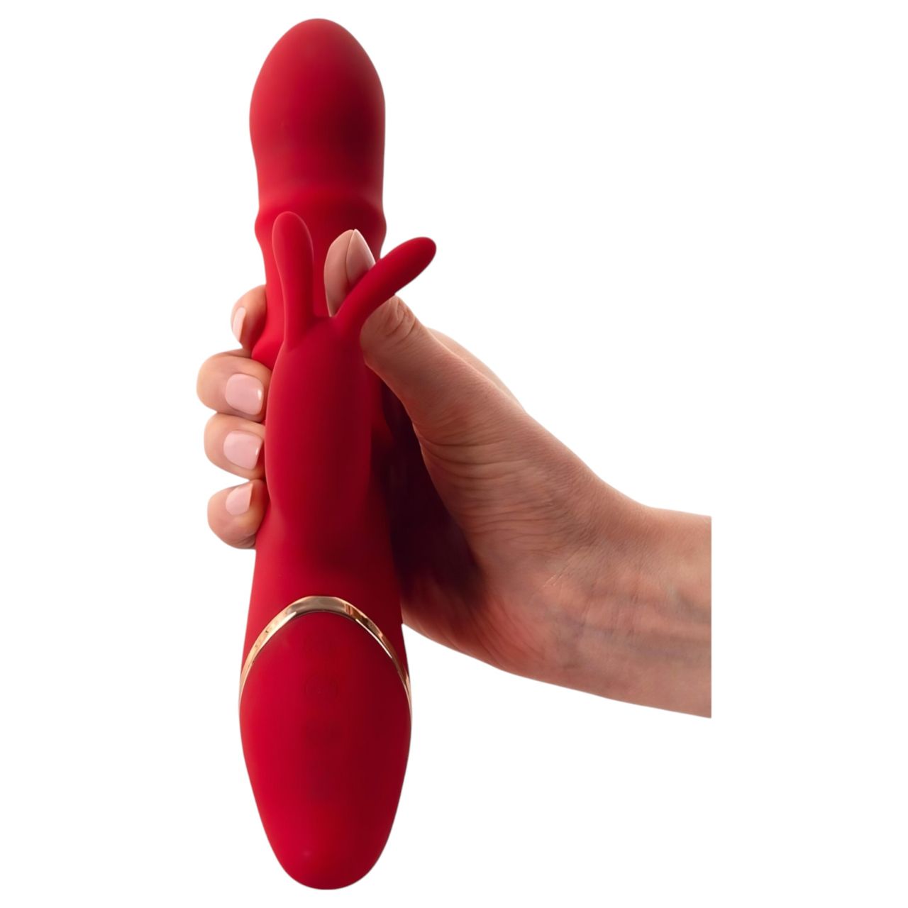 You2Toys Rabbit - mozgó gyűrűs, csiklókaros vibrátor (piros)