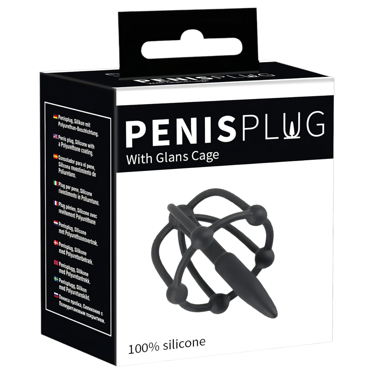 You2Toys Penisplug - szilikon makk-ketrec húgycső dilátorral (fekete) You2Toys Penisplug - szilikon makk-ketrec húgycső dilátorral (fekete)