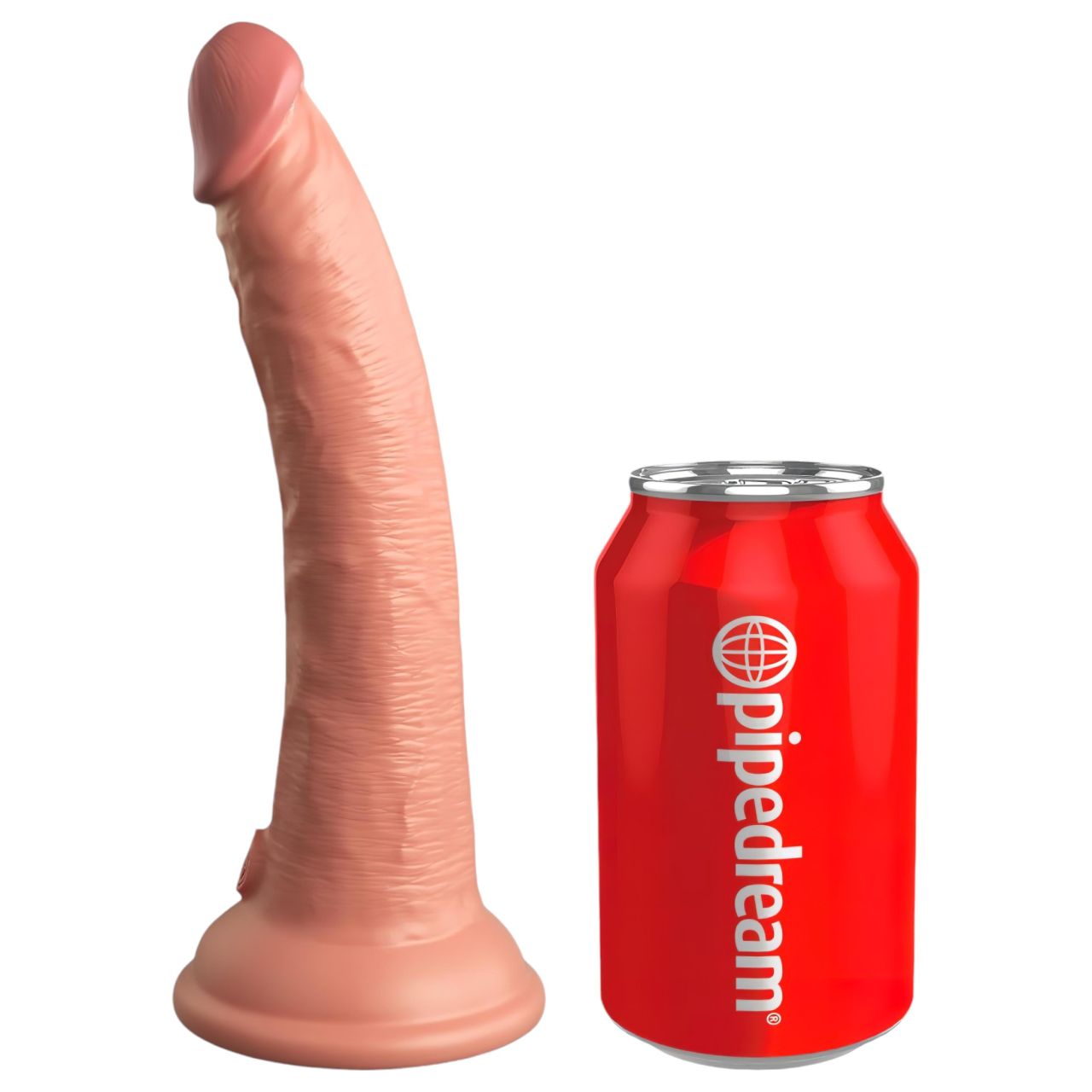 King Cock Elite 7 - tapadókorongos, rádiós vibrátor 18 cm (testszínű)