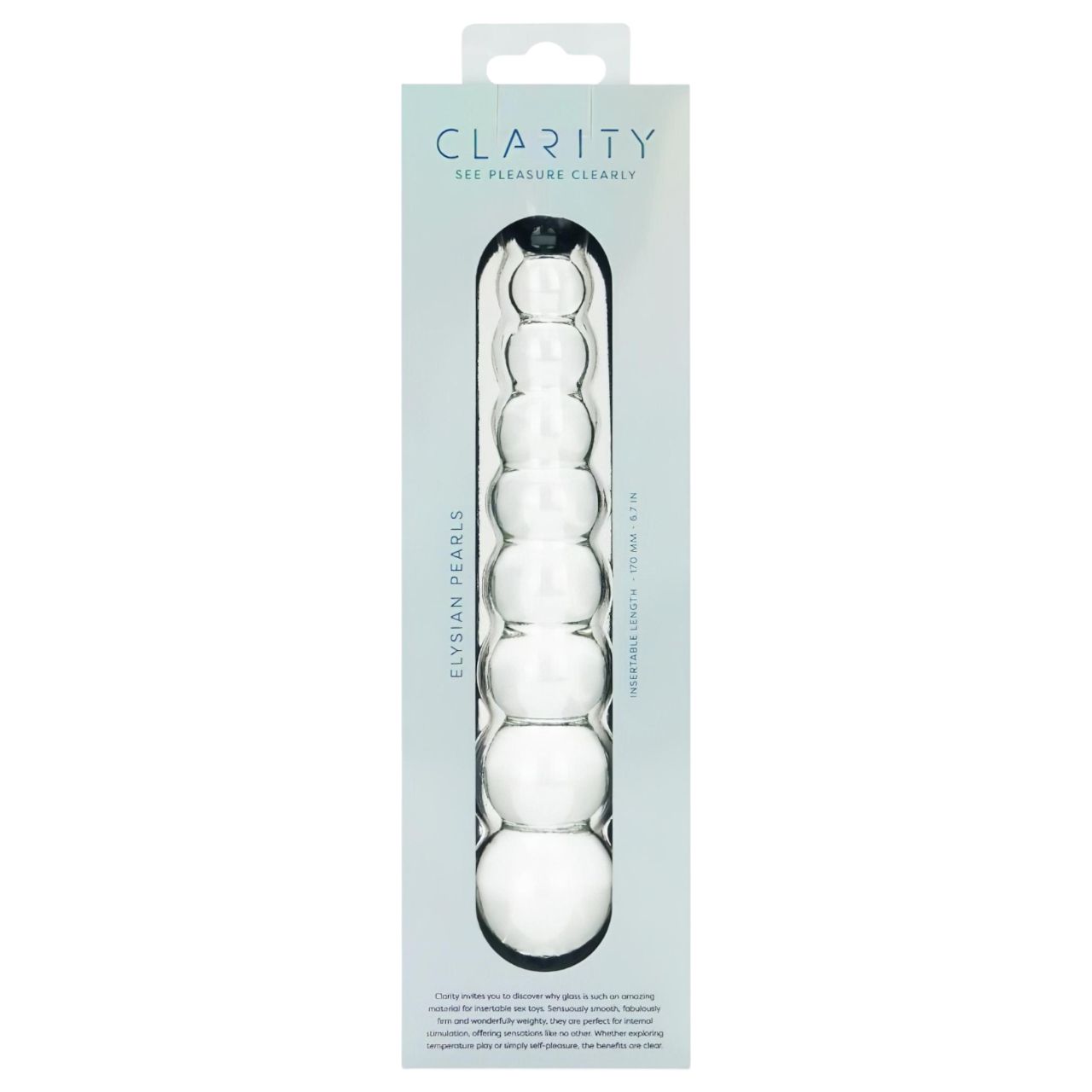 Clarity Elysian Pearls - gyöngyös üveg dildó (átlátszó) Clarity Elysian Pearls - gyöngyös üveg dildó (átlátszó)
