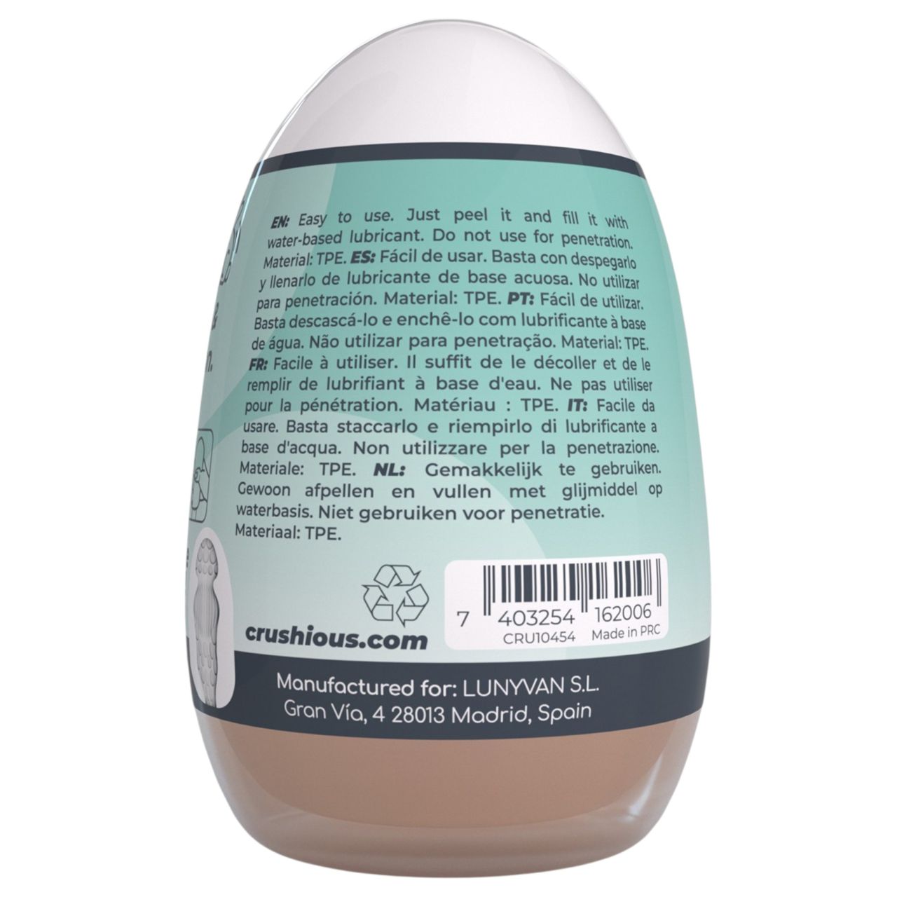 Crushious Ezy Egg The Novice - maszturbátor tojás férfiaknak (testszínű) Crushious Ezy Egg The Novice - maszturbátor tojás férfiaknak (testszínű)