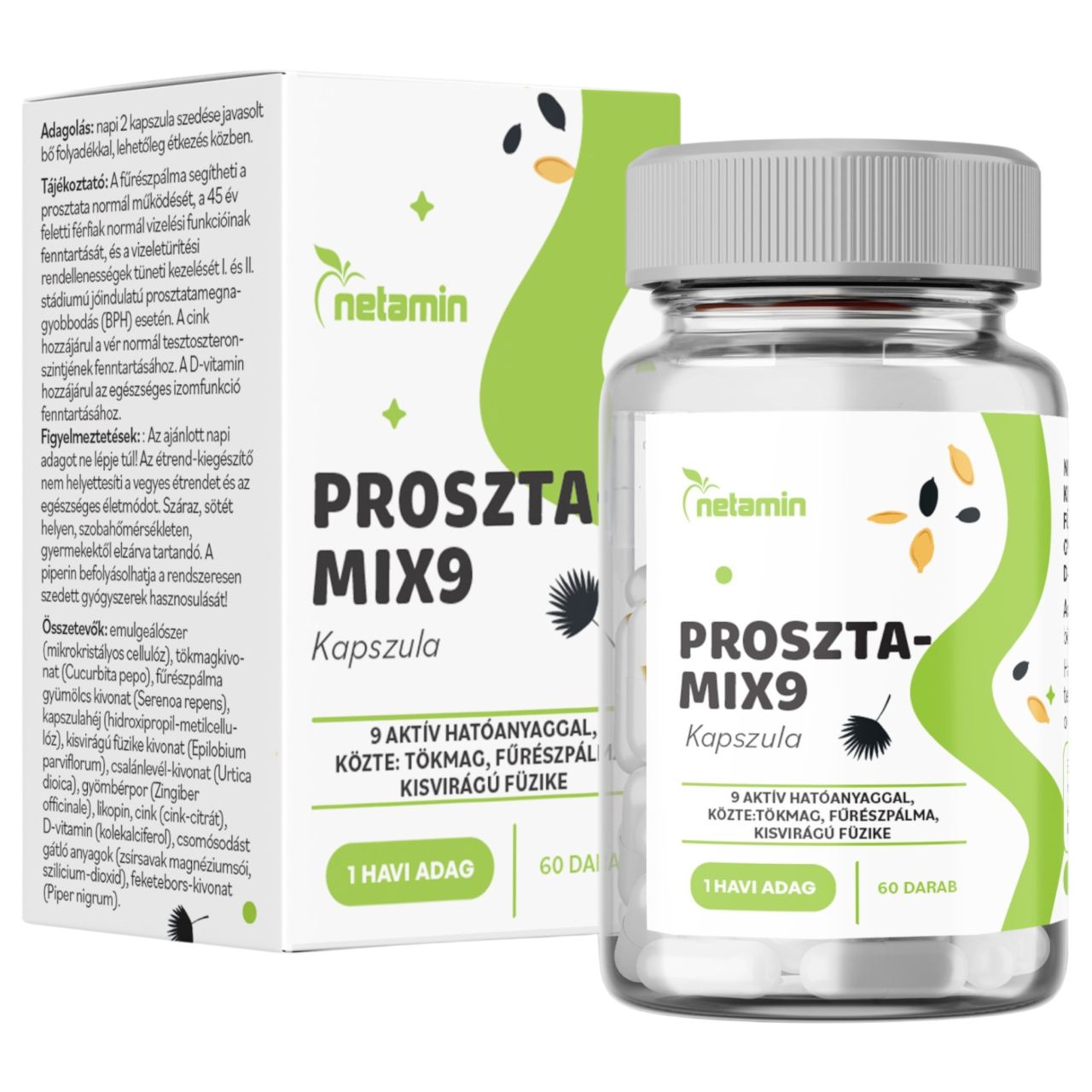 Netamin ProsztaMix9 - prosztatavédő étrend-kiegészítő kapszula (60 db)
