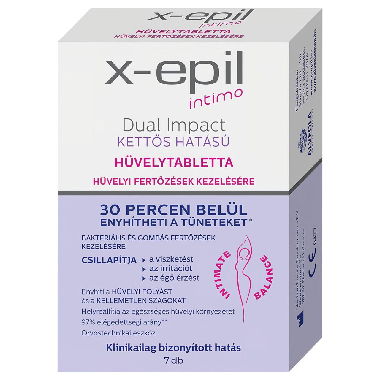 X-Epil Intimo Dual Impact - kettős hatású hüvelytabletta (7 db) X-Epil Intimo Dual Impact - kettős hatású hüvelytabletta (7 db)