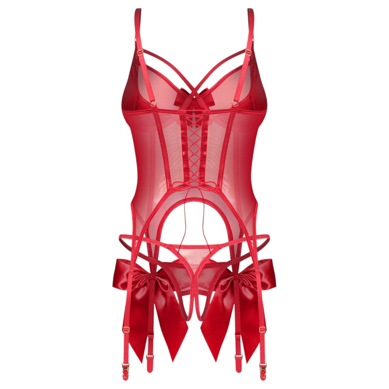 Obsessive Gifty - fűző és nyitott tanga szett (piros) Obsessive Gifty - fűző és nyitott tanga szett (piros)