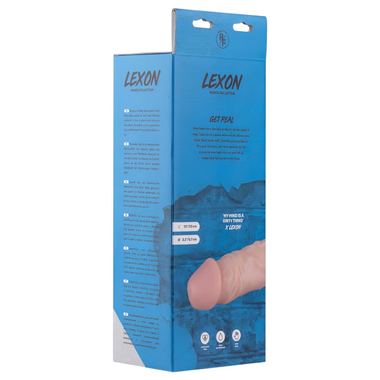 Real Fantasy Lexon - testszínű herés élethű dildó (33 cm)