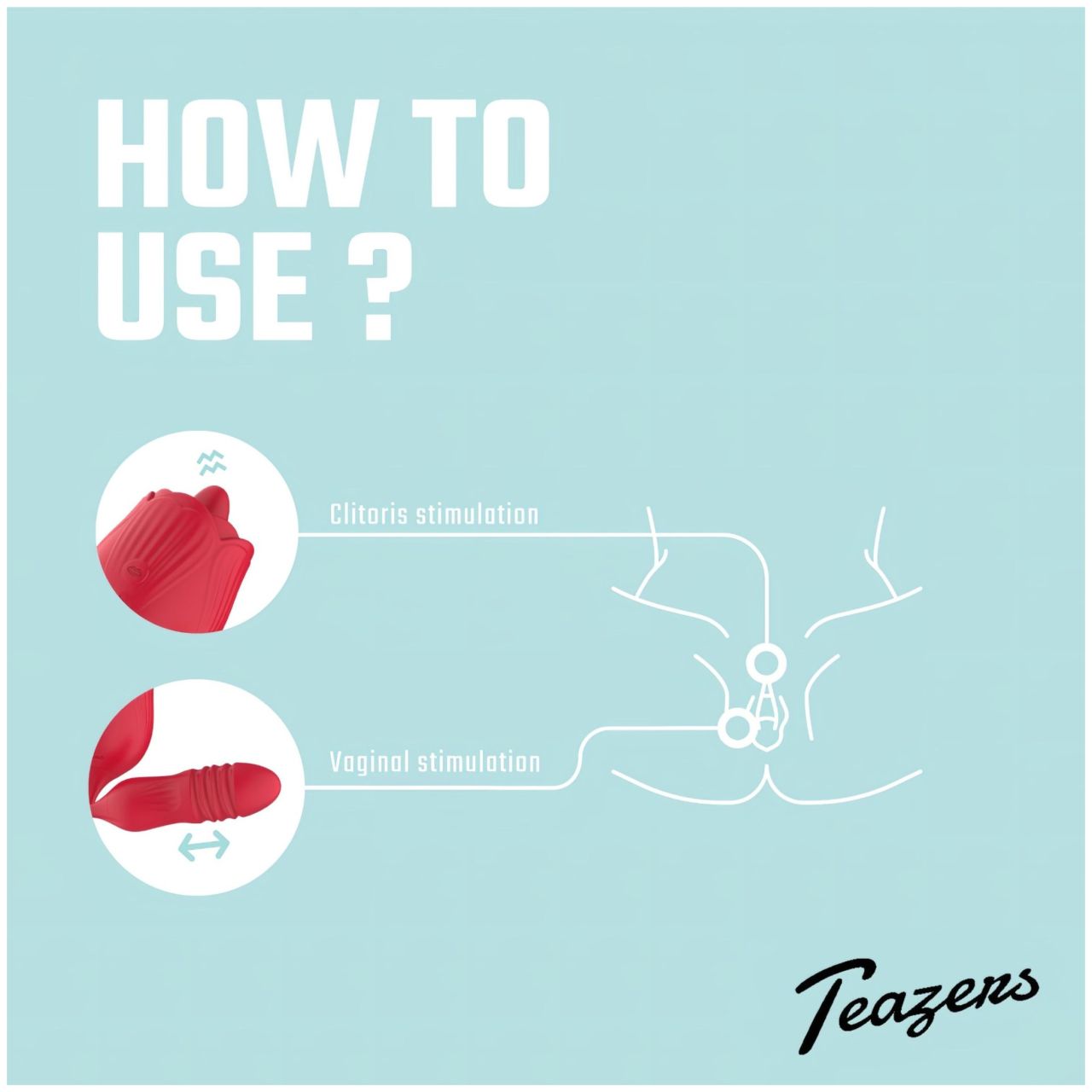 Teazers Rose - lökő vibrátor nyelves csiklóizgatóval (piros) Teazers Rose - lökő vibrátor nyelves csiklóizgatóval (piros)