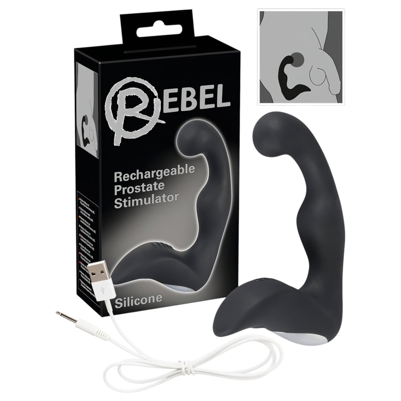 Rebel - akkus prosztata vibrátor (fekete) Rebel - akkus prosztata vibrátor (fekete)