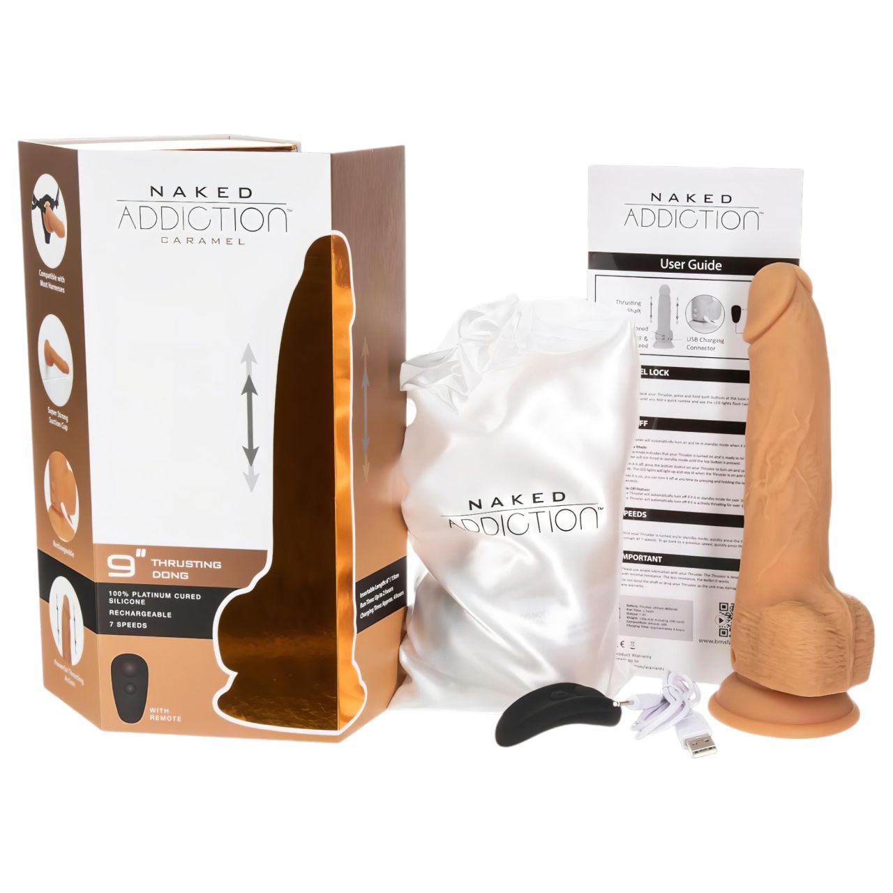 Naked Addiction Thrusting 9 - lökő vibrátor - sötét (23 cm) Naked Addiction Thrusting 9 - lökő vibrátor - sötét (23 cm)