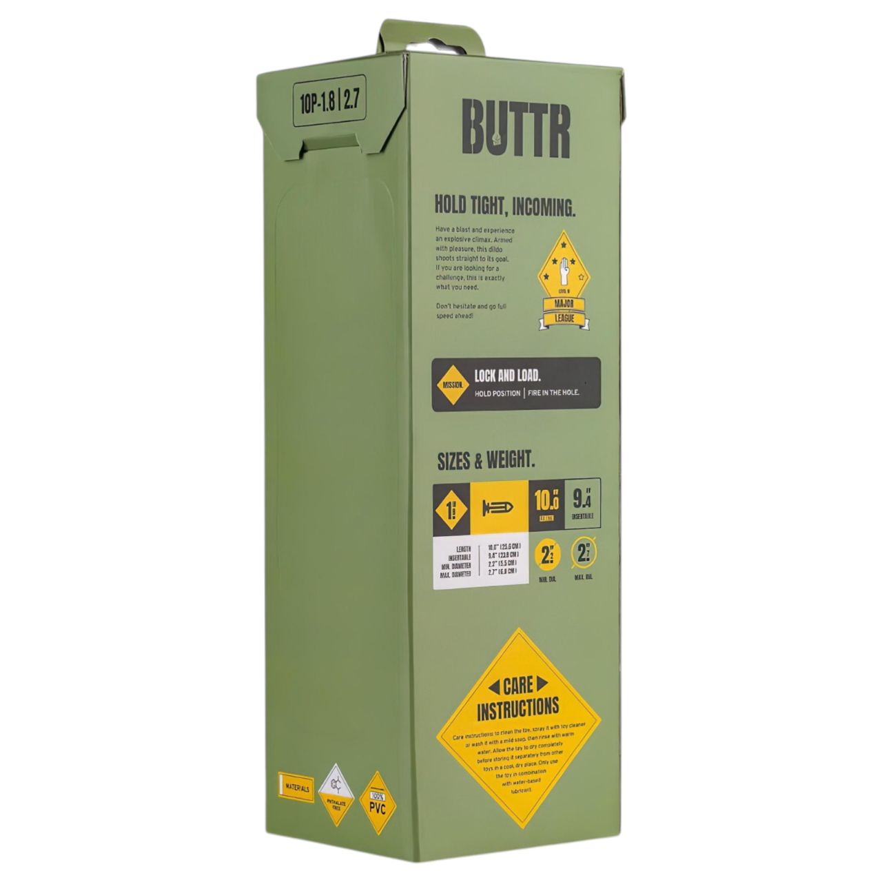 BUTTR 10 Punder - tapadókorongos nagyméretű anál dildó (fekete)