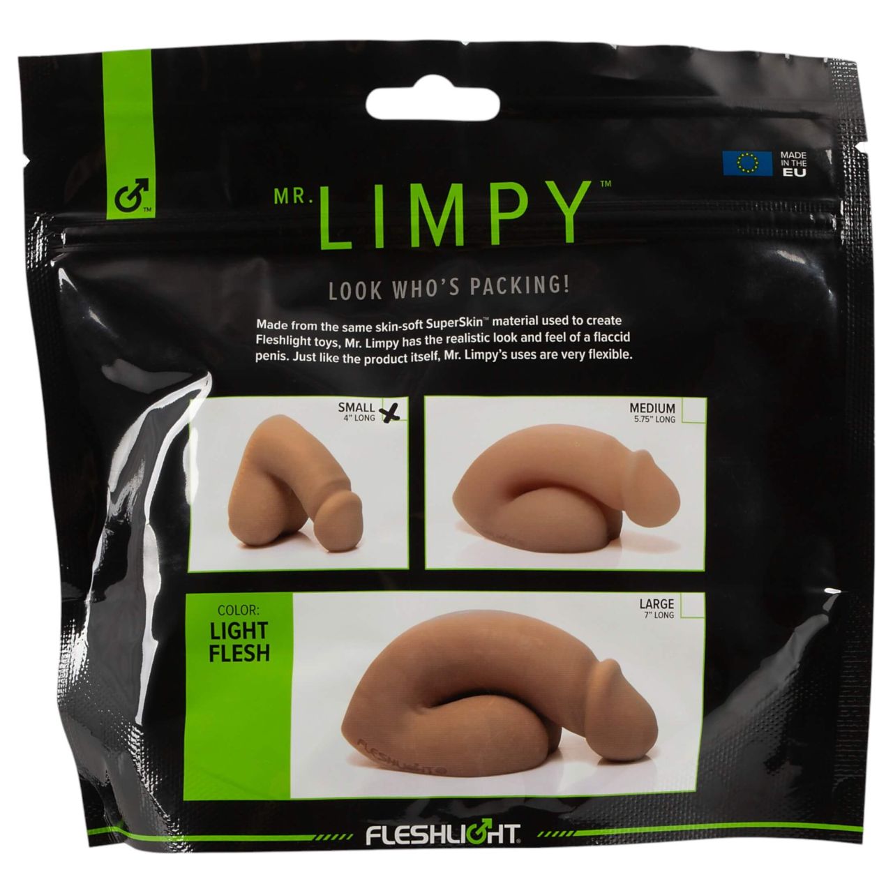 Fleshlight - Mr. Limpy - kis élethű dildó, puha műpénisz (testszínű)