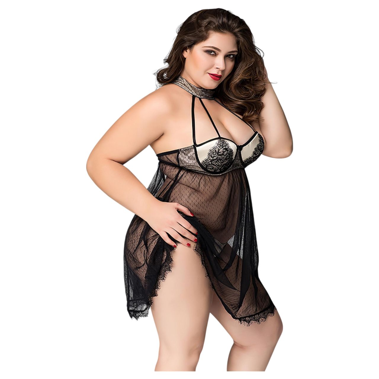 JSY 066 - fekete babydoll szett (XL-2XL) JSY 066 - fekete babydoll szett (XL-2XL)
