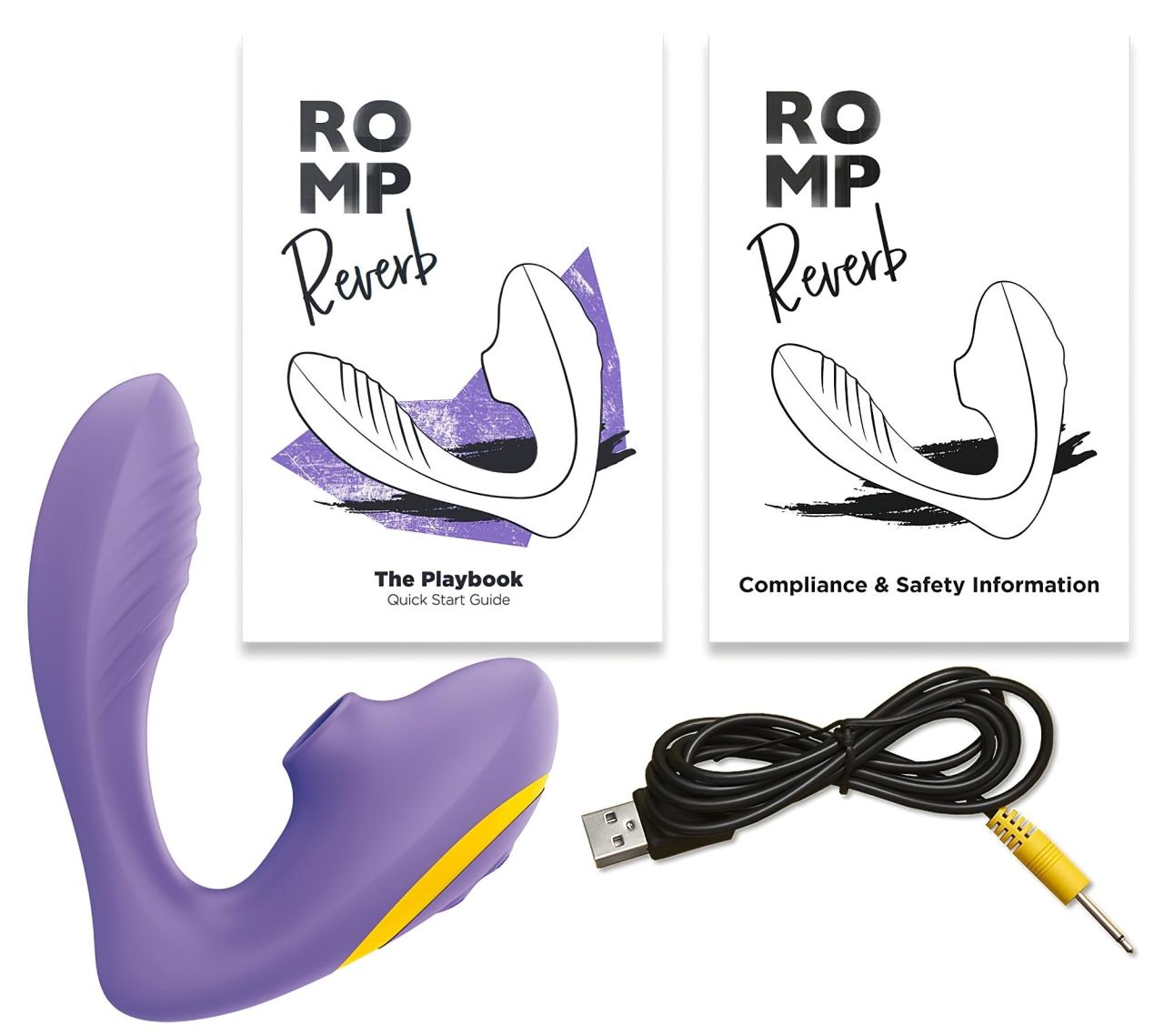 ROMP Reverb - léghullámos csiklóizgató és G-pont vibrátor (lila)