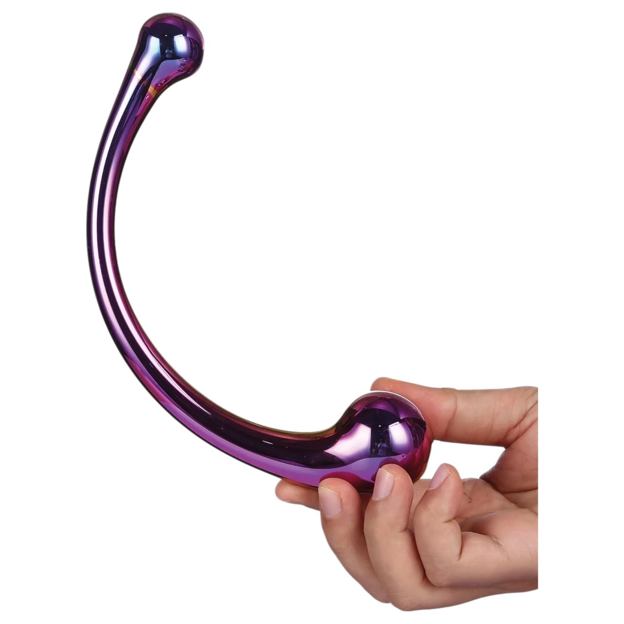 Dreamtoys - G-pont masszírozó üveg dildó (lila) Dreamtoys - G-pont masszírozó üveg dildó (lila)