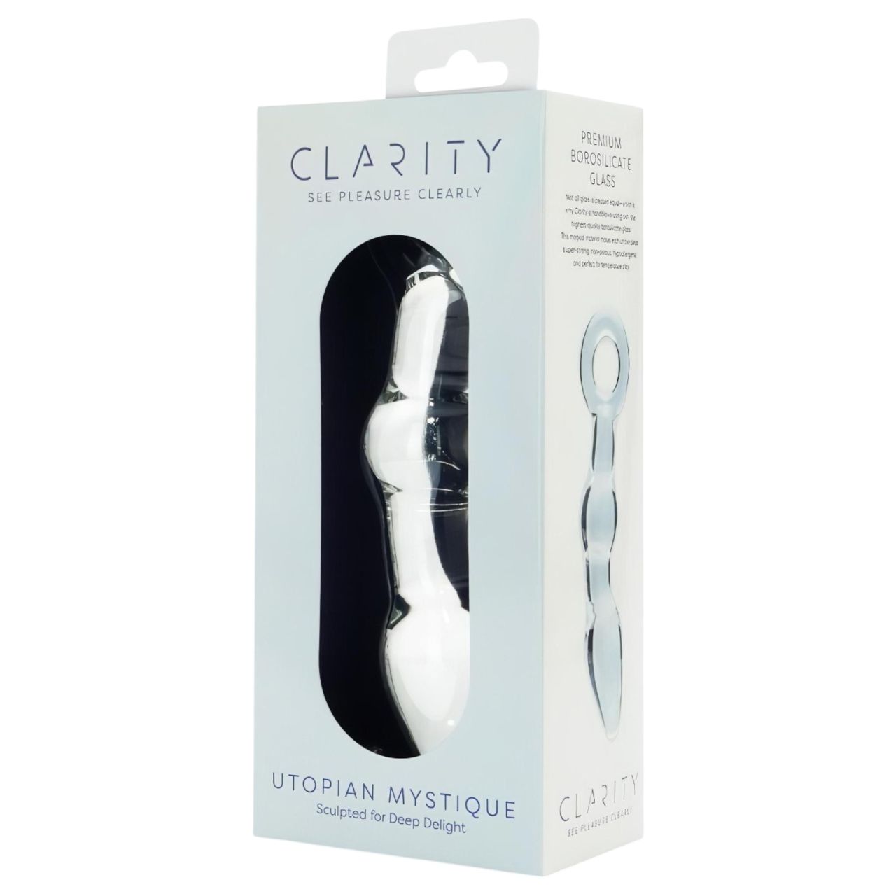 Clarity Utopian Mystique - bordázott üveg anál dildó (átlátszó) Clarity Utopian Mystique - bordázott üveg anál dildó (átlátszó)
