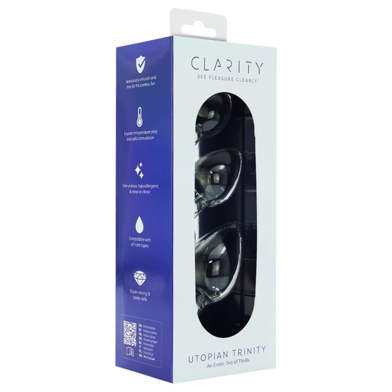 Clarity Utopian Trinity - üveg anál plug szett (átlátszó) Clarity Utopian Trinity - üveg anál plug szett (átlátszó)