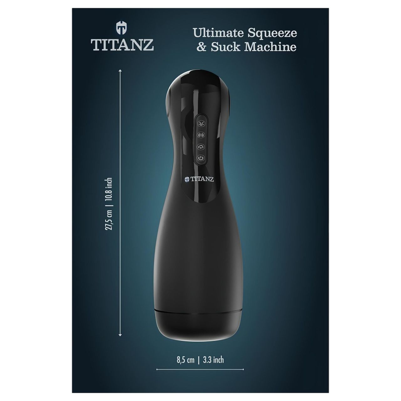 Titanz Ultimate Squeeze & Suck - automata szorító-szívó maszturbátor (fekete)