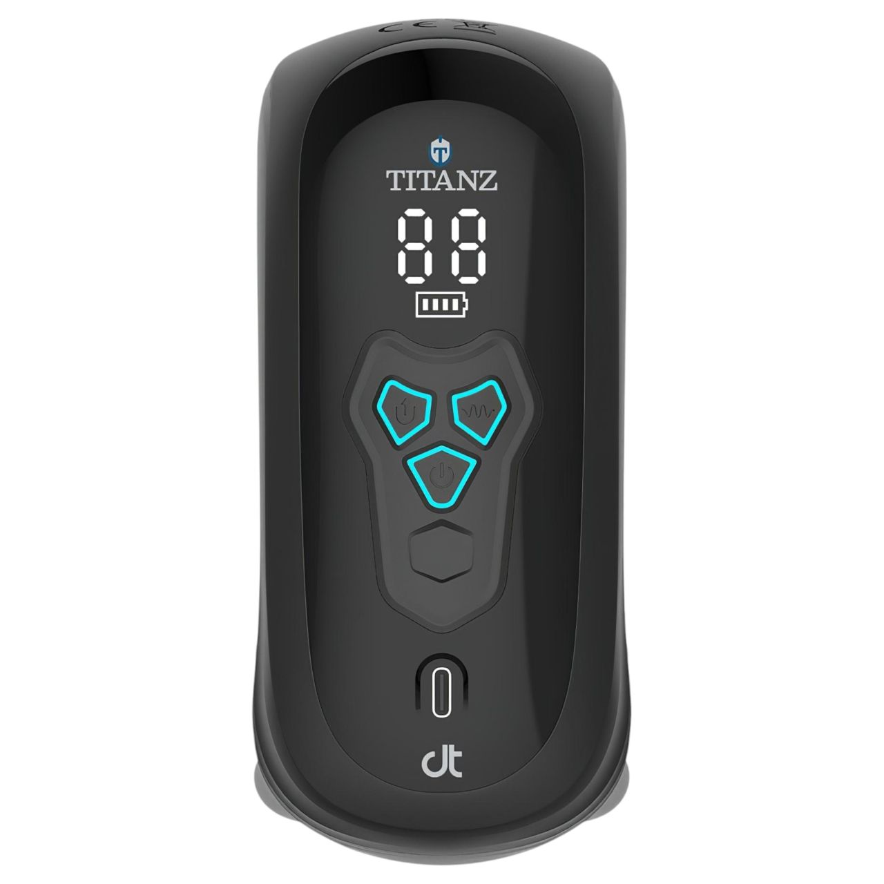Titanz Auto Squeeze - automata szorító maszturbátor férfiaknak (fekete)