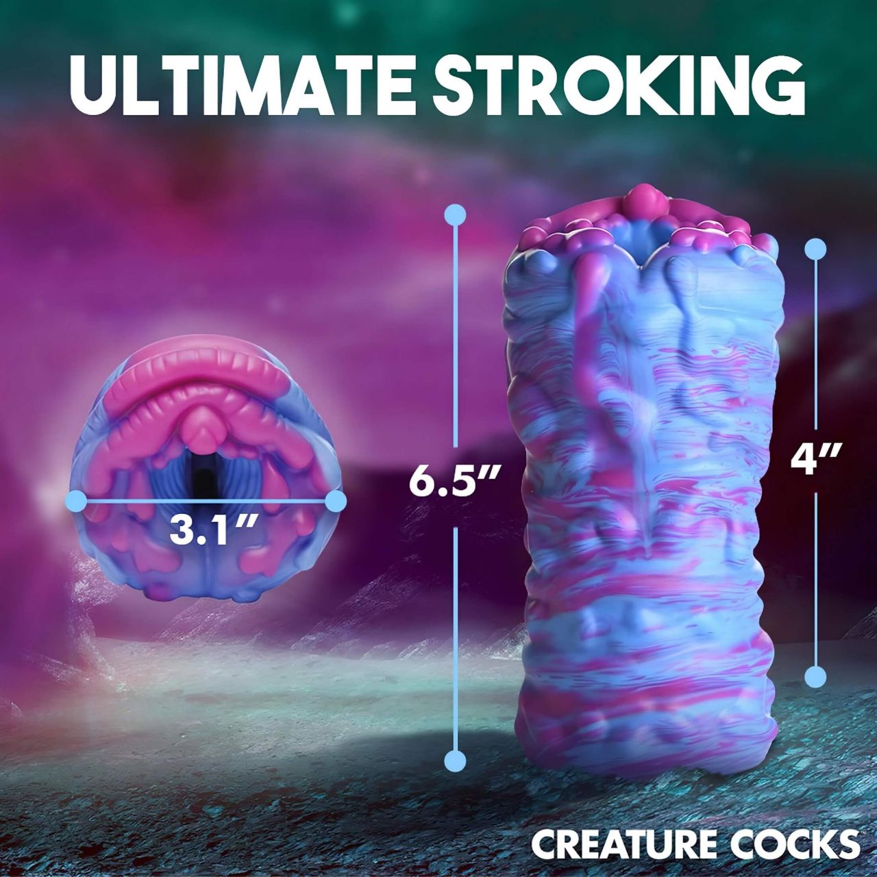 Creature Cocks Cyclone - szilikon alien műpunci maszturbátor (lila-pink)