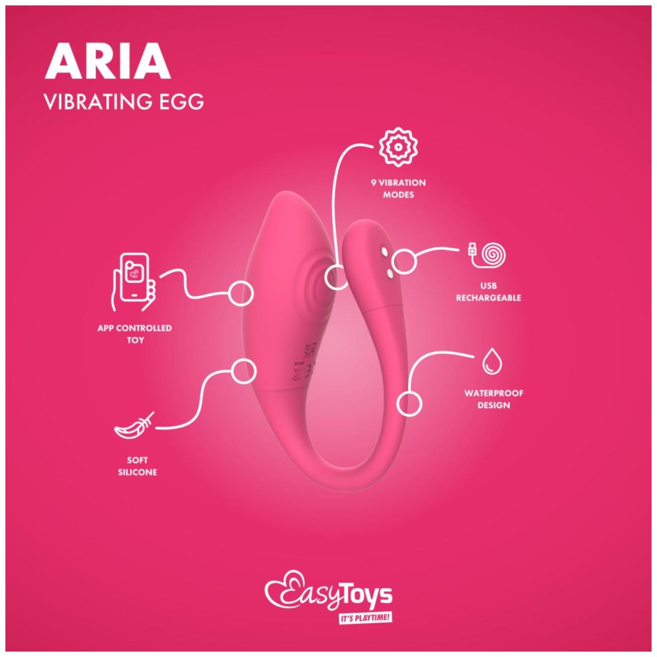 EasyConnect - hordható app-vezérelt vibrotojás (pink)