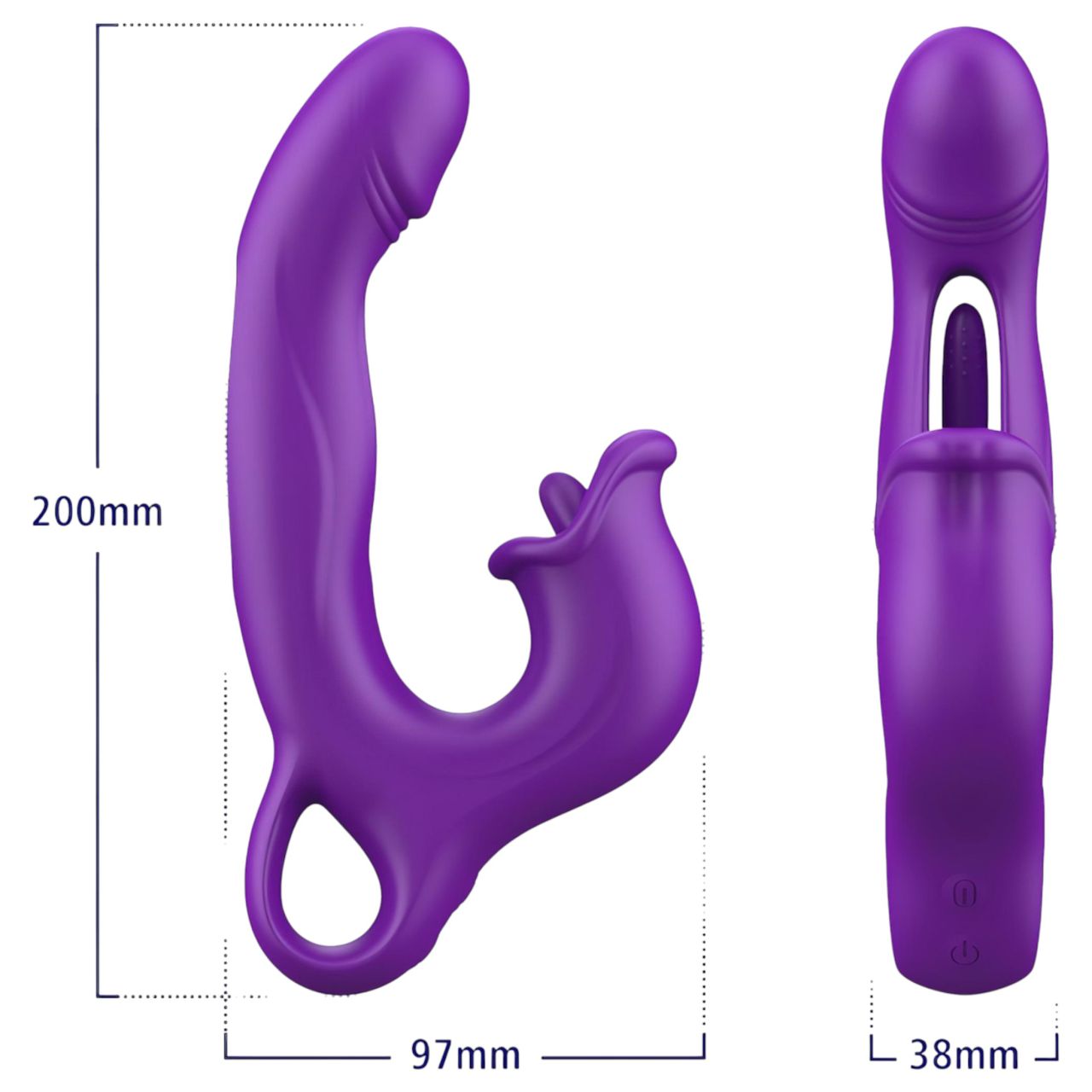 Erospace Sweet Play - nyelves csiklóizgató és bólogató G-pont vibrátor (lila) Erospace Sweet Play - nyelves csiklóizgató és bólogató G-pont vibrátor (lila)