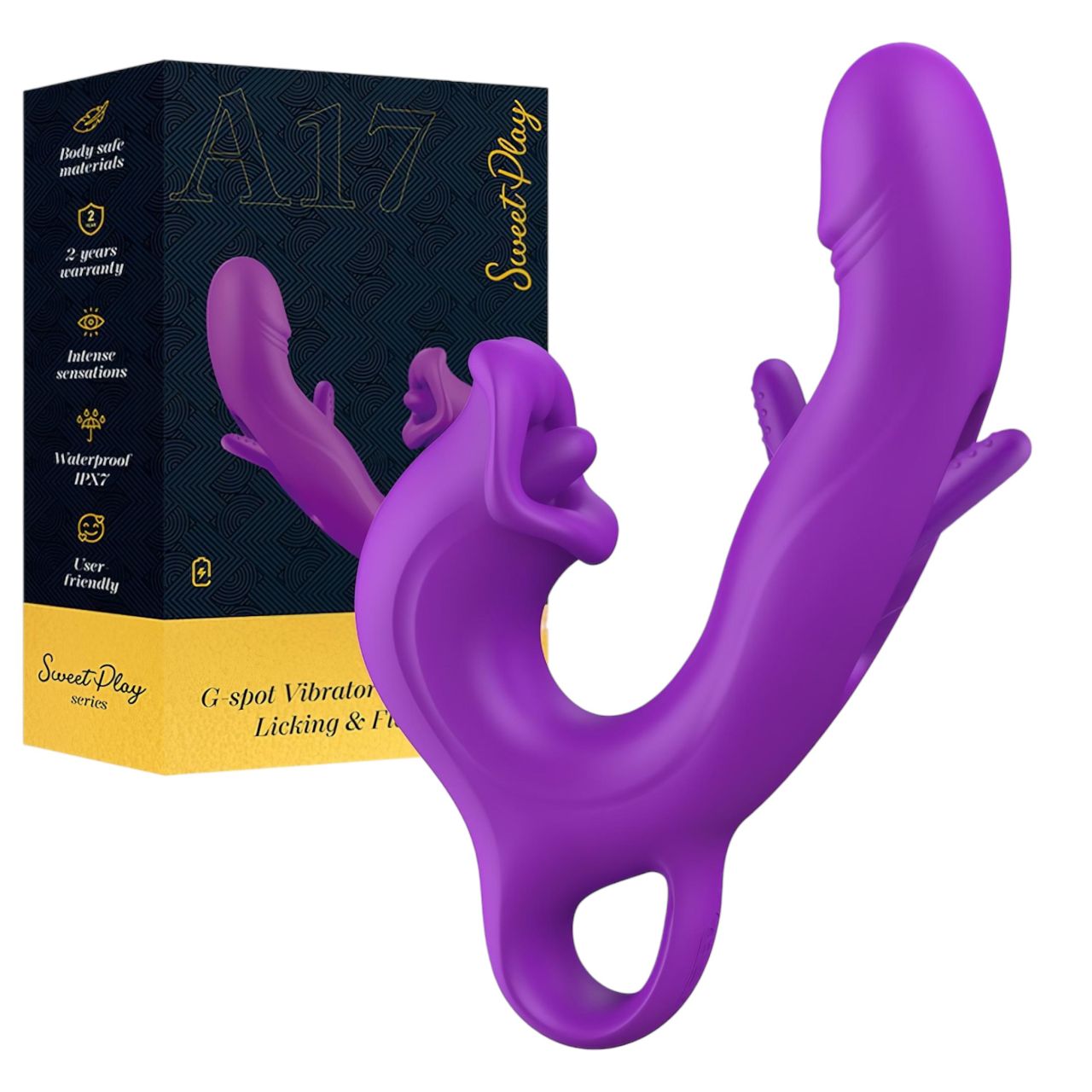 Erospace Sweet Play - nyelves csiklóizgató és bólogató G-pont vibrátor (lila) Erospace Sweet Play - nyelves csiklóizgató és bólogató G-pont vibrátor (lila)